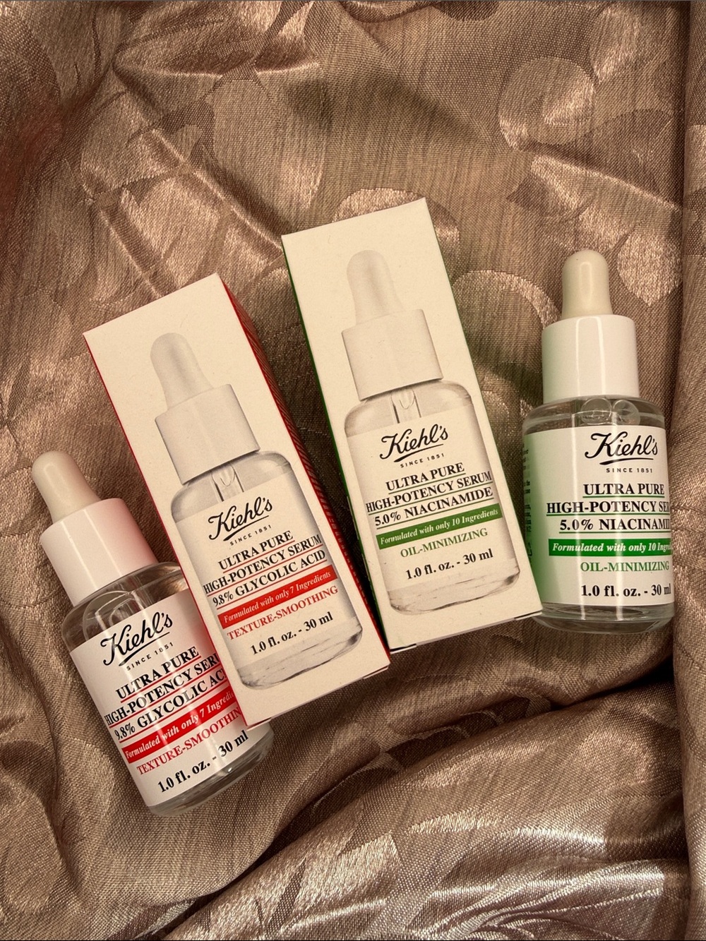 Kiehl's 9.8% Glicolic Acid and Kiehl’s 5% Nicinamide 30ml each